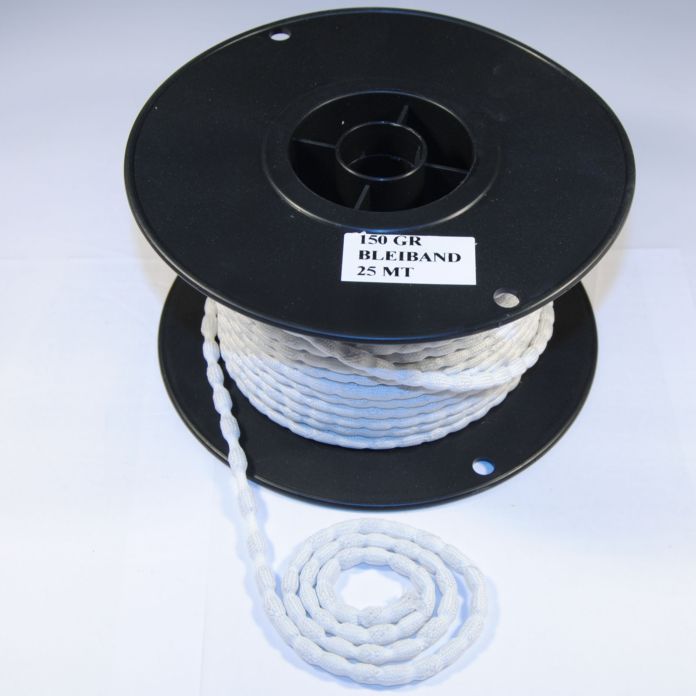 1m Bleiband 150 g/m weiß mit Polyesterummantelung Meterware