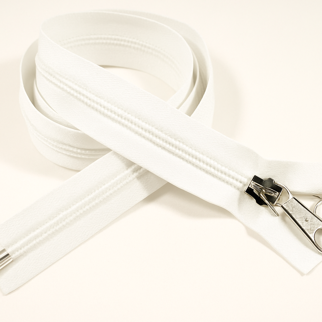 Zeltreißverschlüsse Spirale teilbar 10mm Doppelgriffschieber Weiss