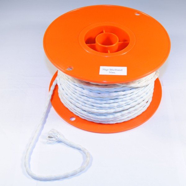 1m Bleiband 70 g/m weiß mit Polyesterummantelung Meterware