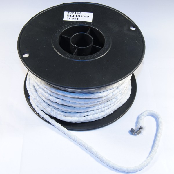 1m Bleiband 200 g/m weiß mit Polyesterummantelung Meterware
